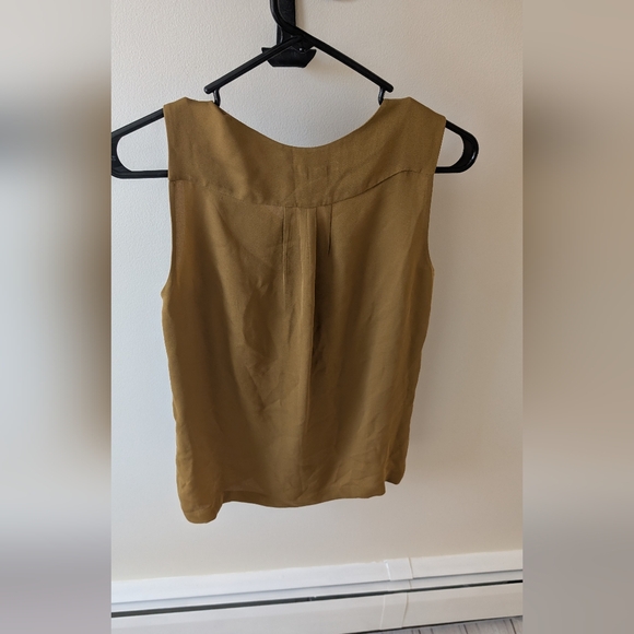 J. Crew mustard colored silk sleeveless blouse size 0 - Picture 7 of 7